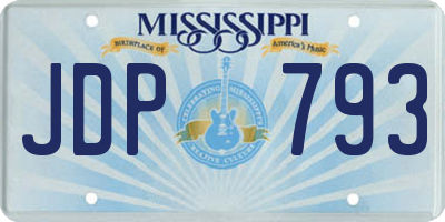 MS license plate JDP793