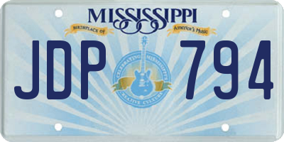 MS license plate JDP794