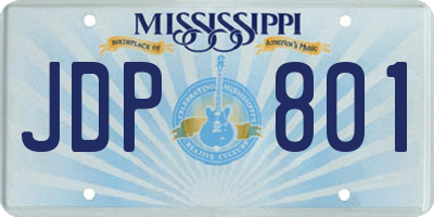 MS license plate JDP801