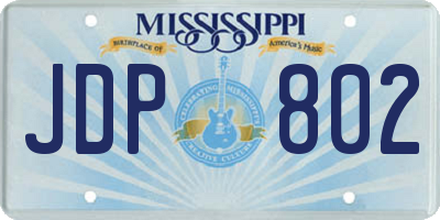 MS license plate JDP802