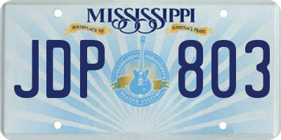 MS license plate JDP803