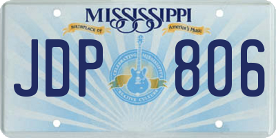 MS license plate JDP806