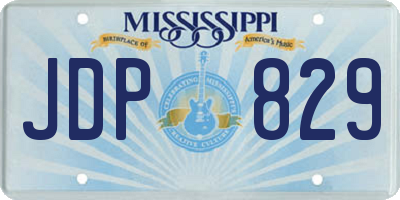 MS license plate JDP829