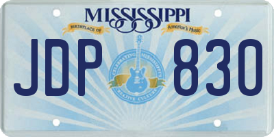 MS license plate JDP830