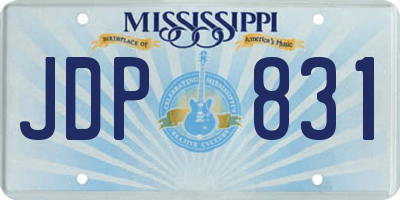 MS license plate JDP831