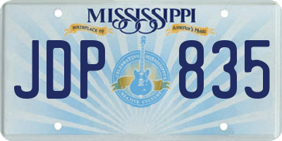MS license plate JDP835