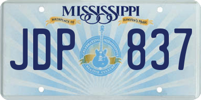 MS license plate JDP837