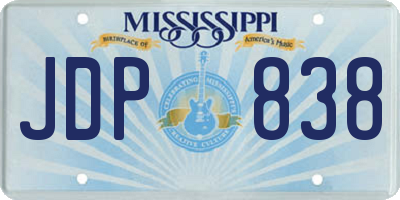 MS license plate JDP838