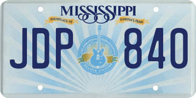 MS license plate JDP840