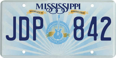 MS license plate JDP842