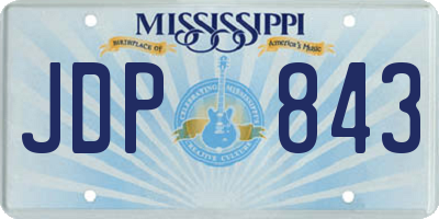 MS license plate JDP843