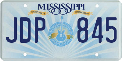 MS license plate JDP845