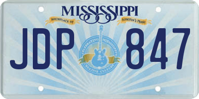 MS license plate JDP847