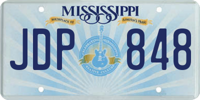 MS license plate JDP848
