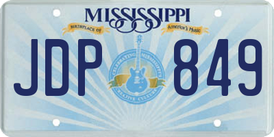 MS license plate JDP849