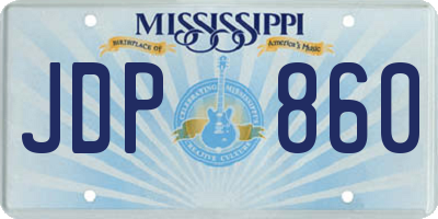 MS license plate JDP860