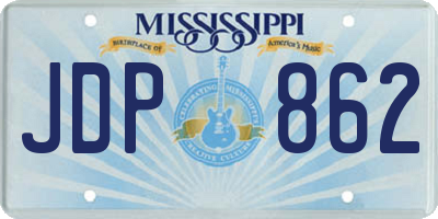 MS license plate JDP862
