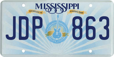 MS license plate JDP863