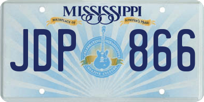 MS license plate JDP866