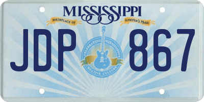 MS license plate JDP867