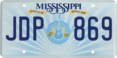 MS license plate JDP869