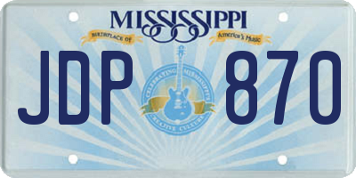 MS license plate JDP870