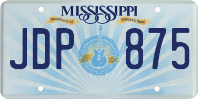 MS license plate JDP875