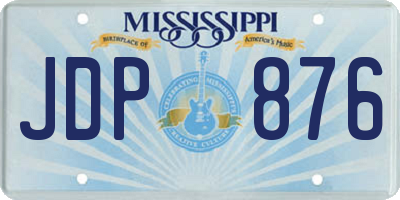 MS license plate JDP876