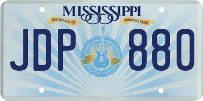 MS license plate JDP880