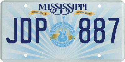 MS license plate JDP887