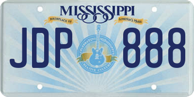 MS license plate JDP888