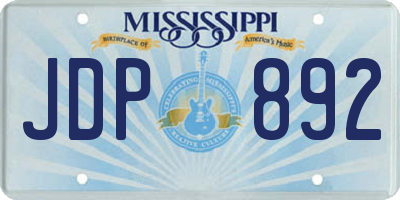 MS license plate JDP892