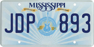 MS license plate JDP893