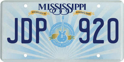 MS license plate JDP920