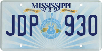 MS license plate JDP930