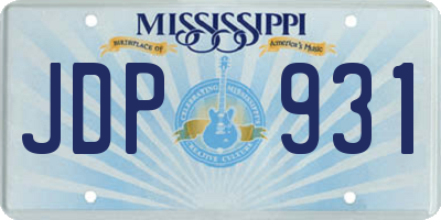 MS license plate JDP931