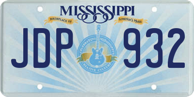 MS license plate JDP932