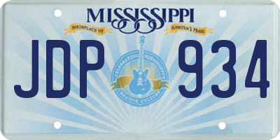 MS license plate JDP934