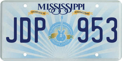 MS license plate JDP953