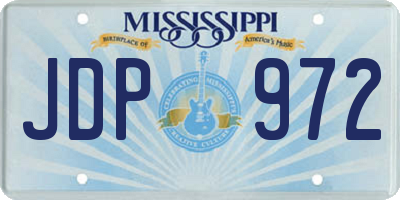 MS license plate JDP972