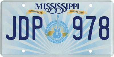 MS license plate JDP978
