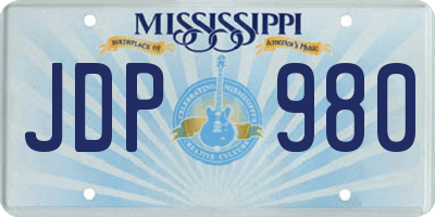 MS license plate JDP980