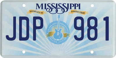 MS license plate JDP981