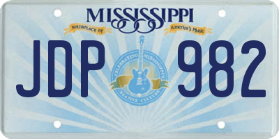MS license plate JDP982