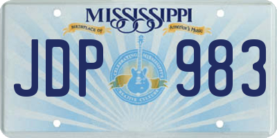 MS license plate JDP983