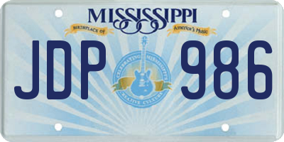 MS license plate JDP986