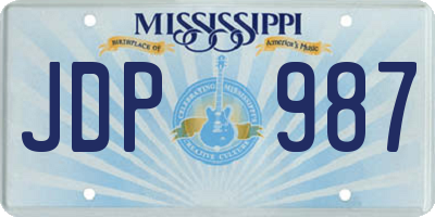 MS license plate JDP987