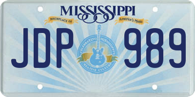 MS license plate JDP989