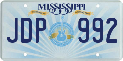 MS license plate JDP992
