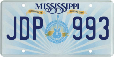 MS license plate JDP993